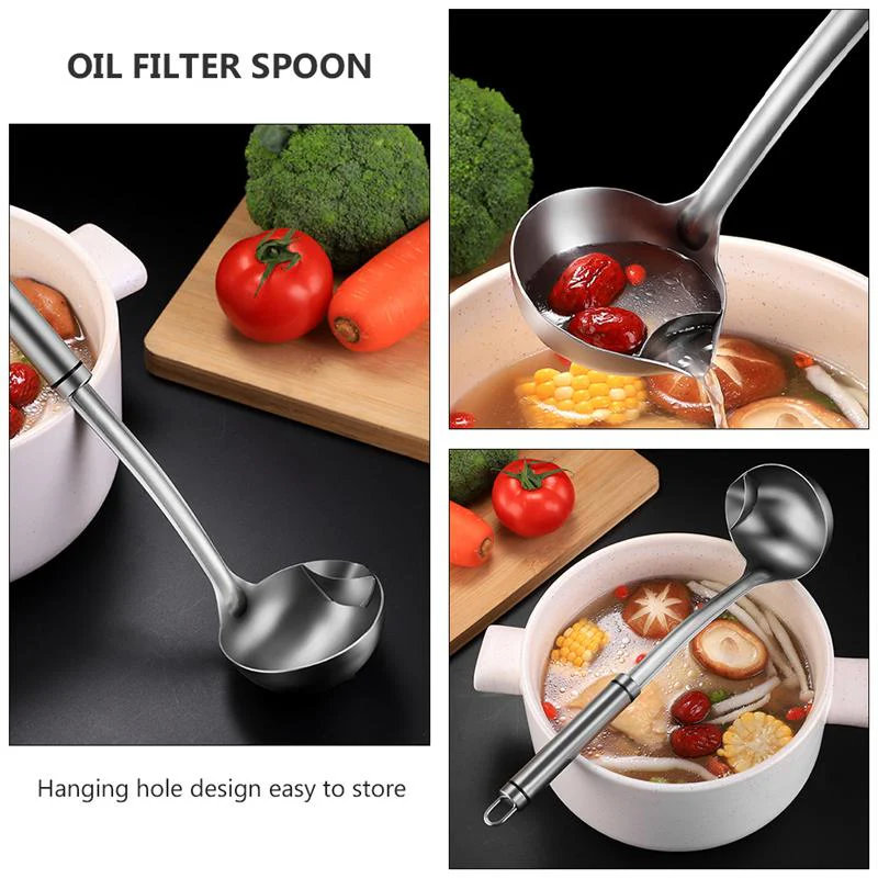 Stainless Steel Oil Fat Filtering Spoon Scoop - Image 7