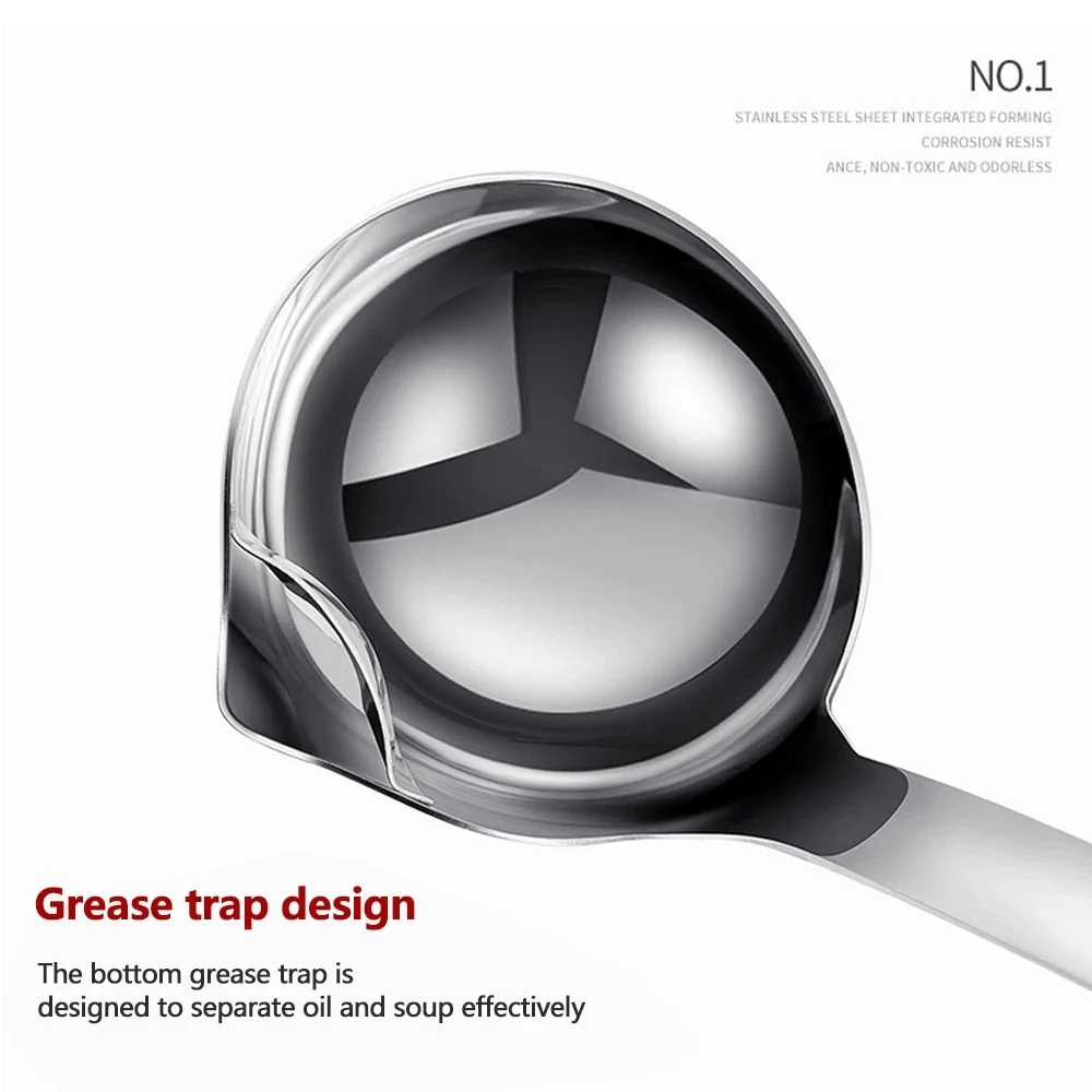Stainless Steel Oil Fat Filtering Spoon Scoop - Image 8