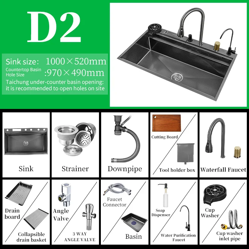 Supersize Waterfall Kitchen Sink - Image 15