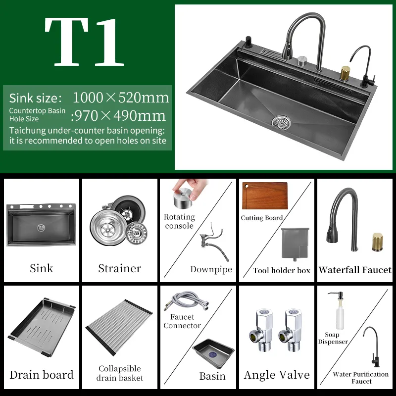 Supersize Waterfall Kitchen Sink - Image 16