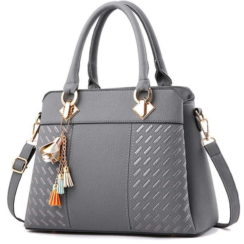 Tasseled Elegance: Embroidered Crossbody Tote - Image 2