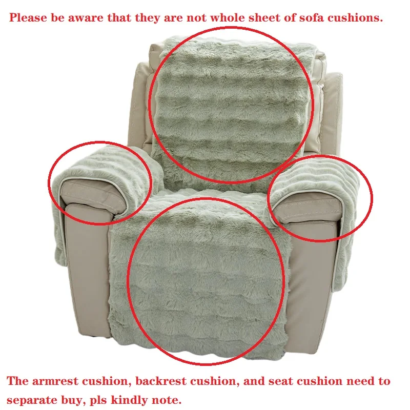 Thicken Plush Recliner Sofa Cover - Image 6