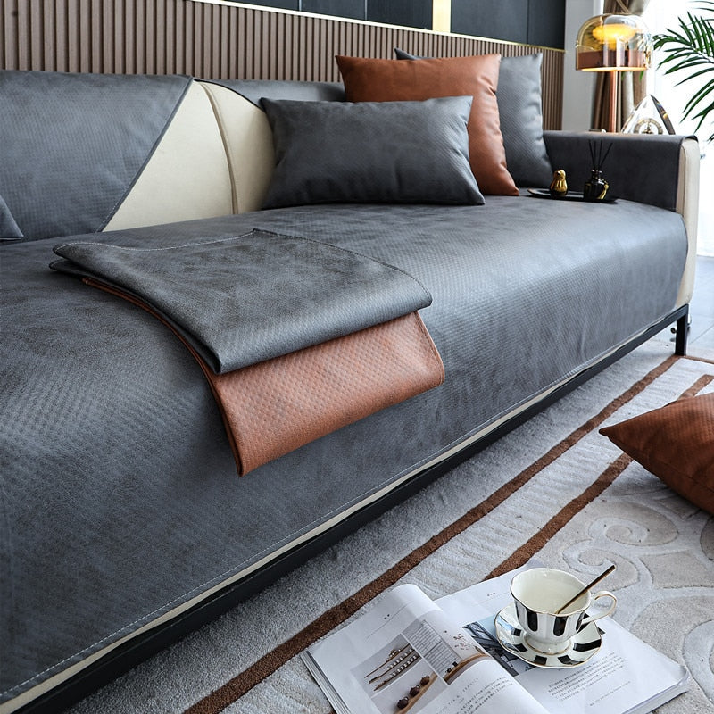 Thickened Faux Leather Sofa Cover - Image 3