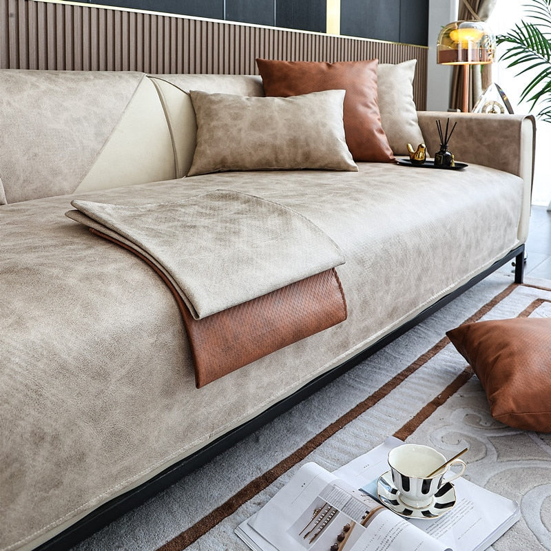 Thickened Faux Leather Sofa Cover - Image 5