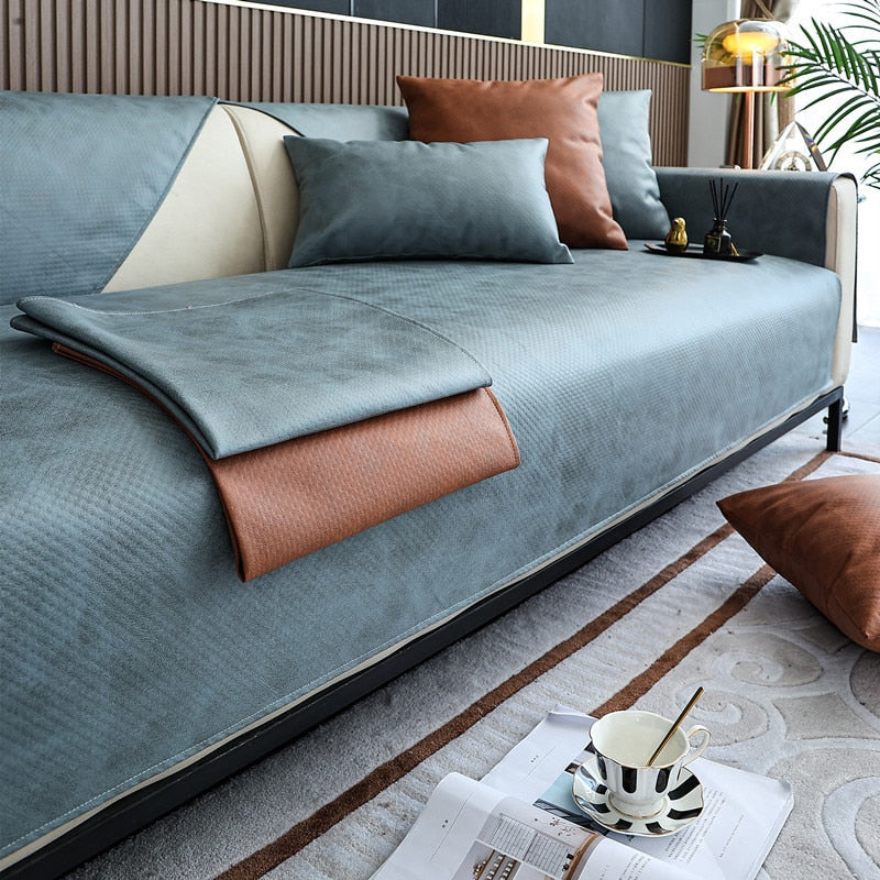 Thickened Faux Leather Sofa Cover - Image 9