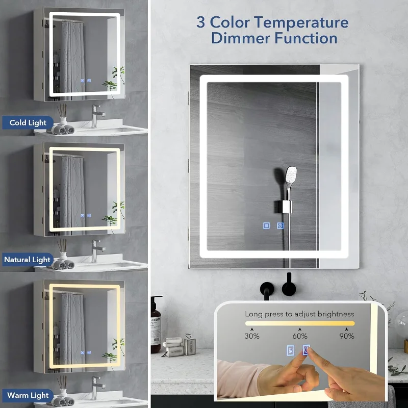 Touch LED Mirror Storage Cabinet - Image 12