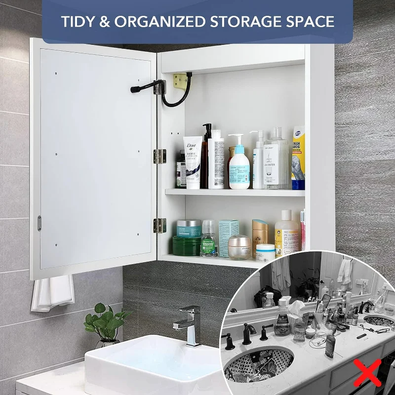 Touch LED Mirror Storage Cabinet - Image 16