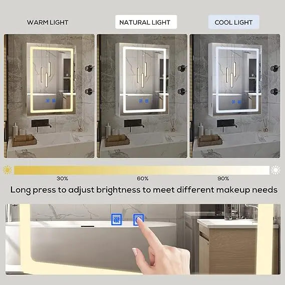 Touch LED Mirror Storage Cabinet - Image 8