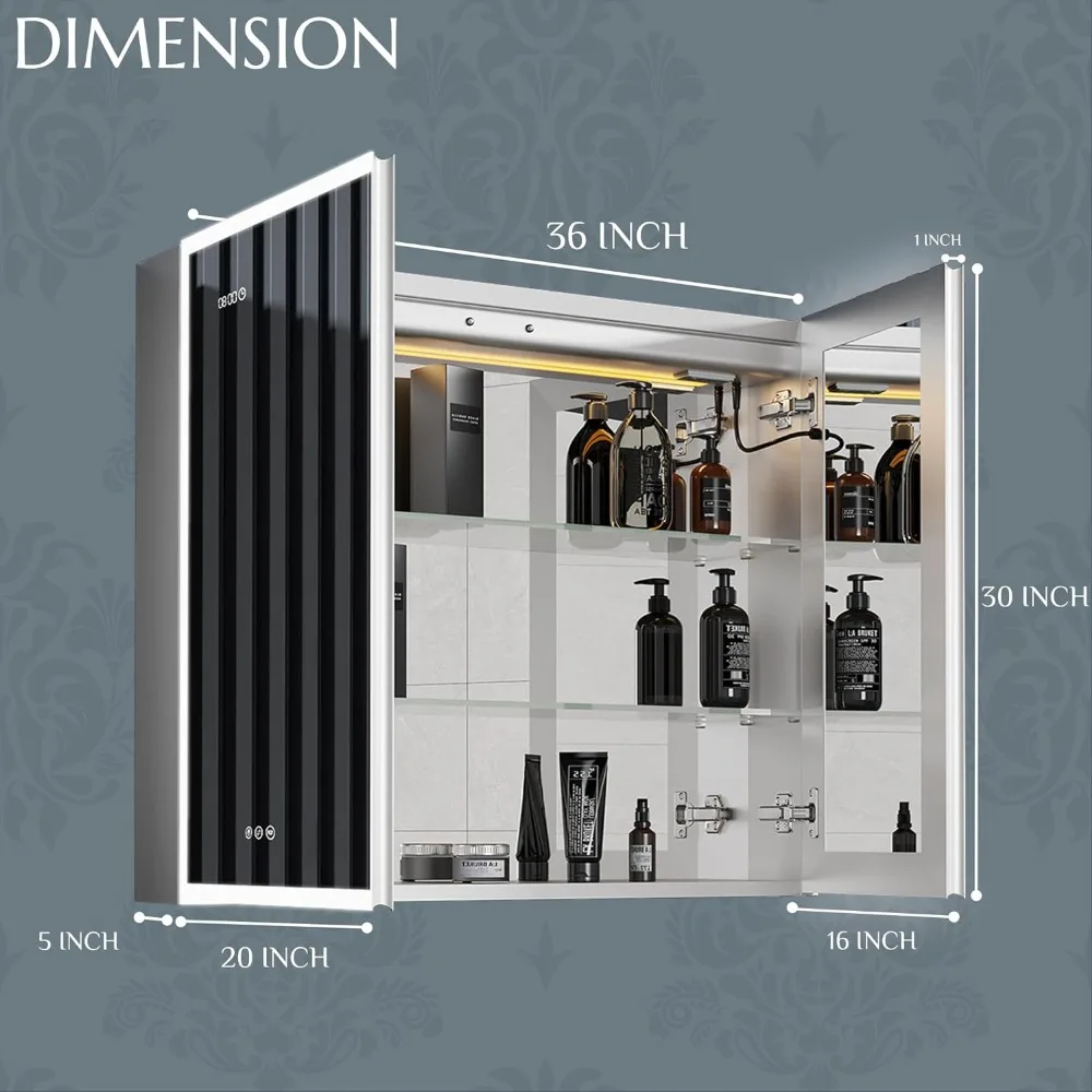 Touch LED Mirror Storage Cabinet - Image 2