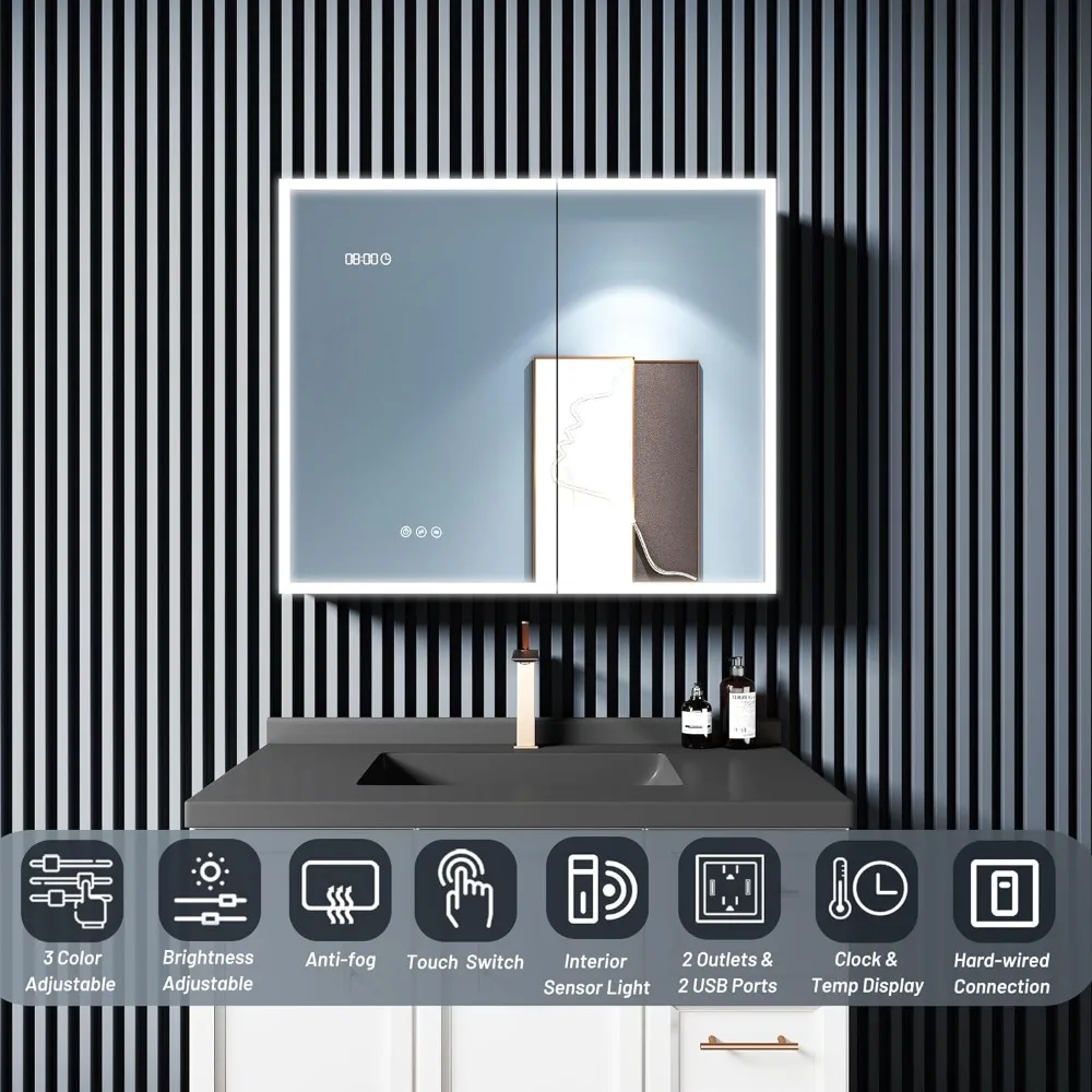 Touch LED Mirror Storage Cabinet - Image 3