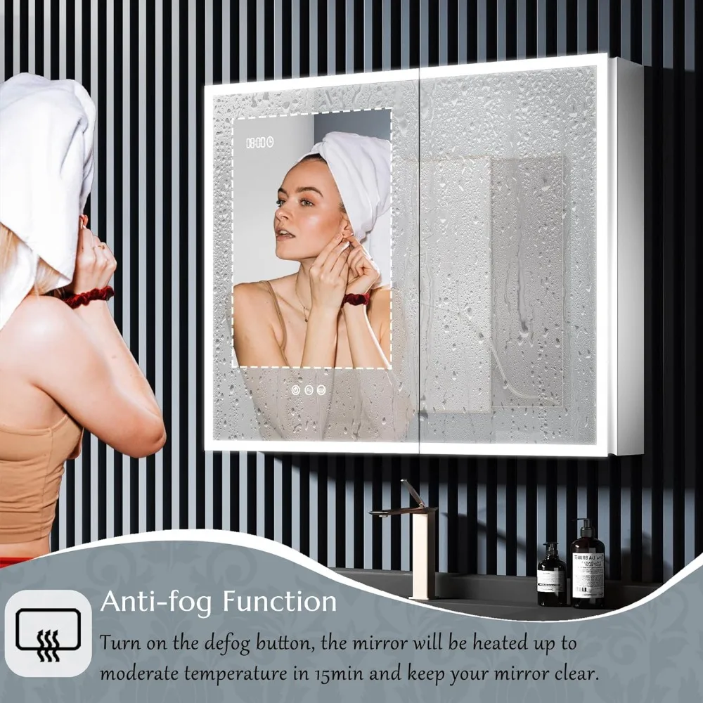 Touch LED Mirror Storage Cabinet - Image 4
