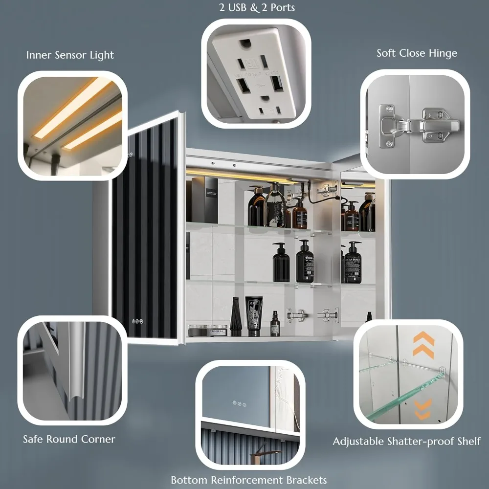 Touch LED Mirror Storage Cabinet - Image 5