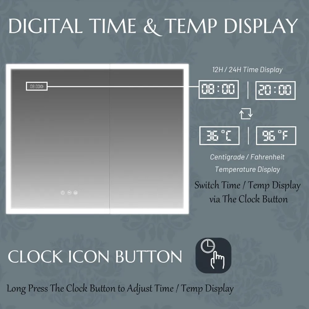 Touch LED Mirror Storage Cabinet - Image 6