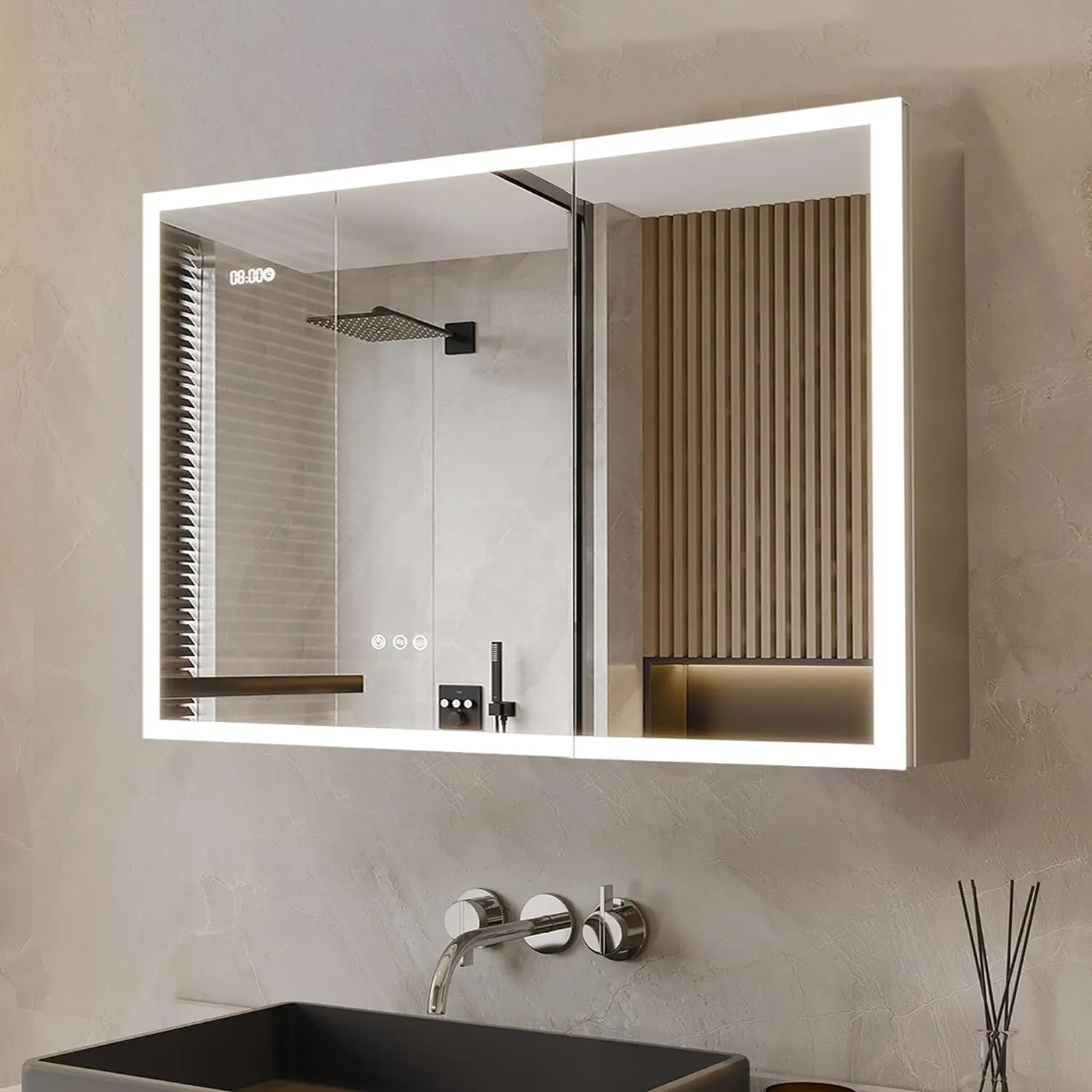 Touch LED Mirror Storage Cabinet - Image 7