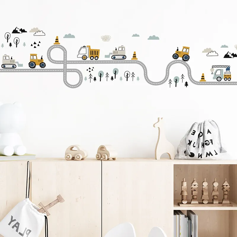 Traffic Track Cars Truck Wall Stickers - Image 2