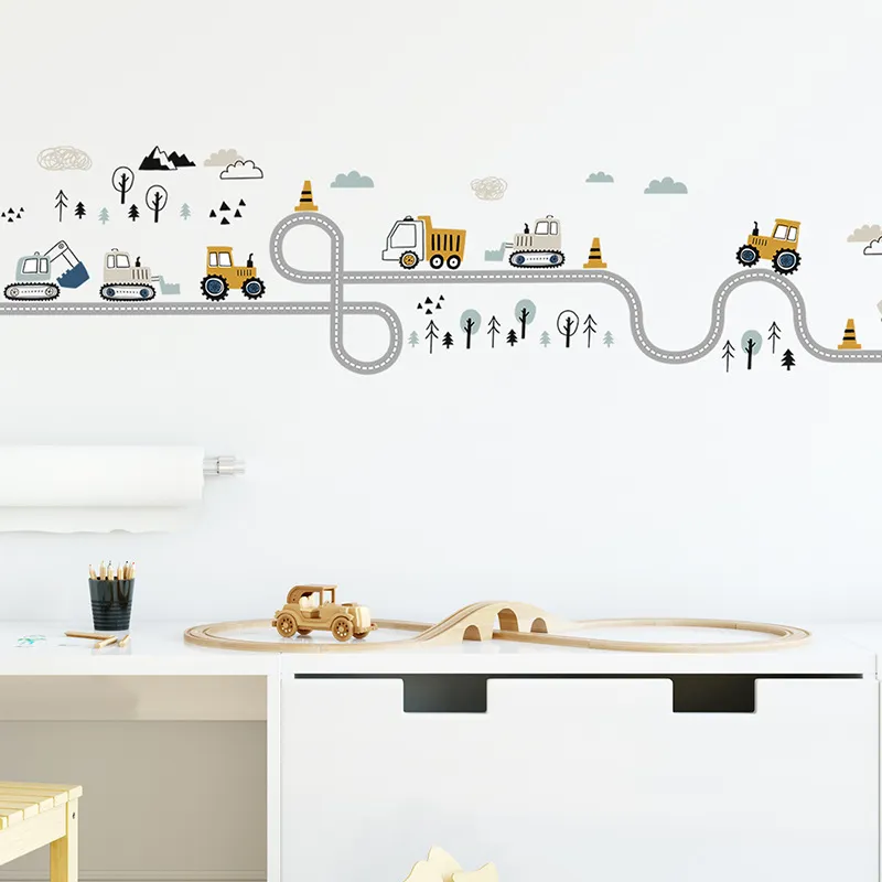 Traffic Track Cars Truck Wall Stickers - Image 3