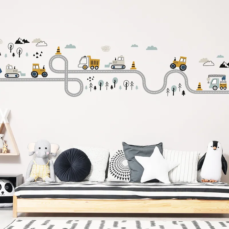 Traffic Track Cars Truck Wall Stickers - Image 4