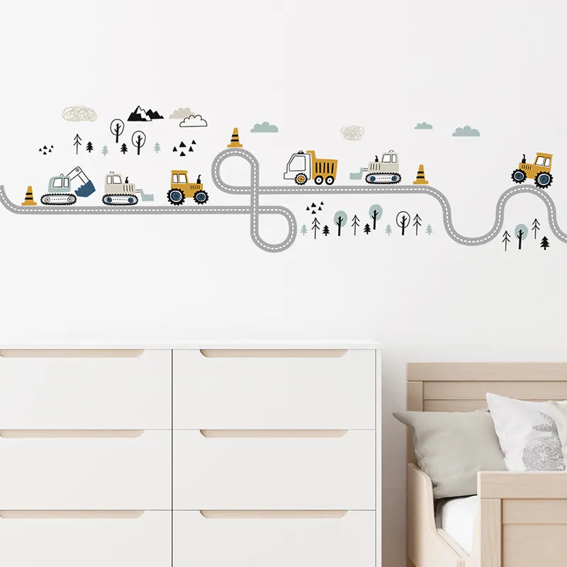 Traffic Track Cars Truck Wall Stickers - Image 5