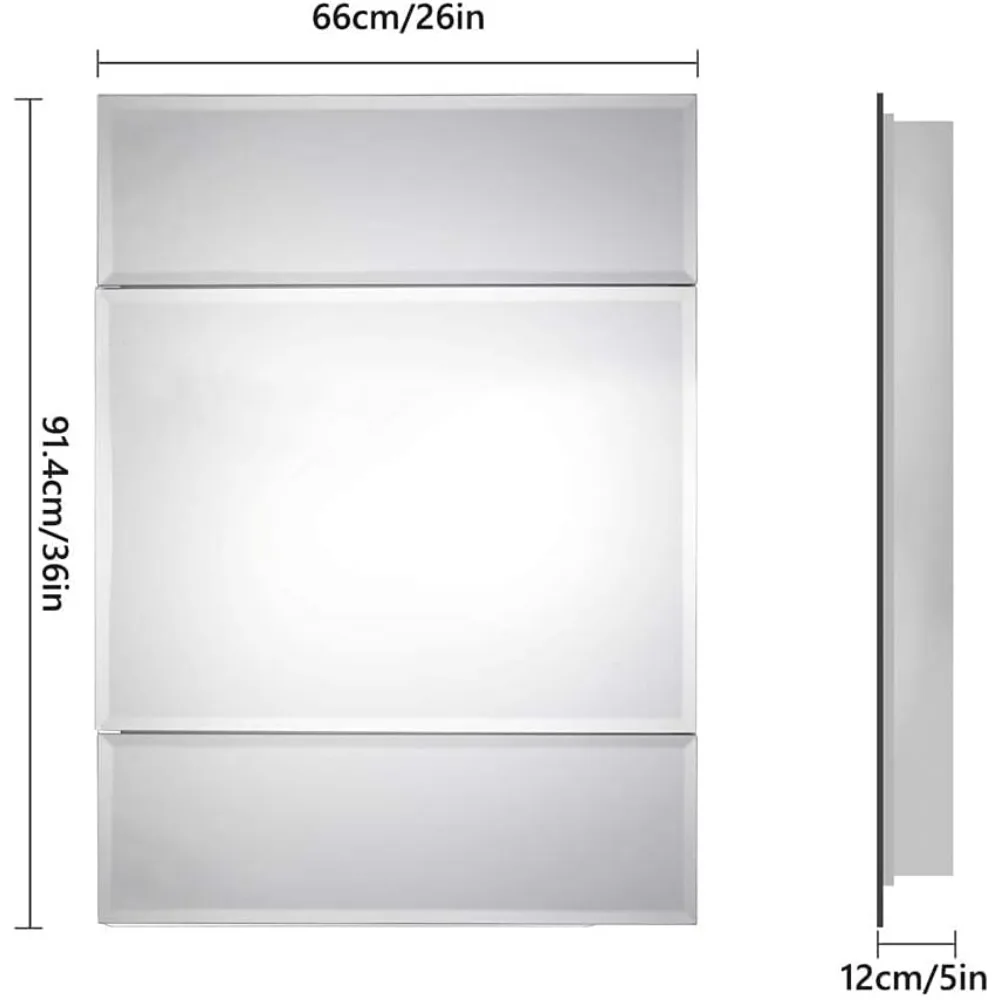 Triple-Door Mirror Cabinet - Image 5