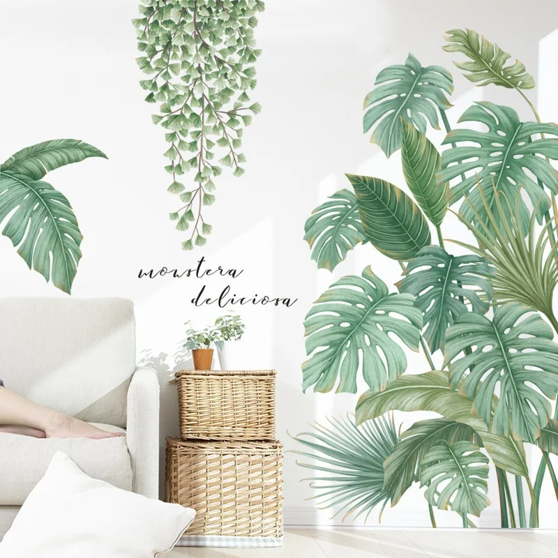 Tropical Plants Leaves Wall Stickers - Image 2