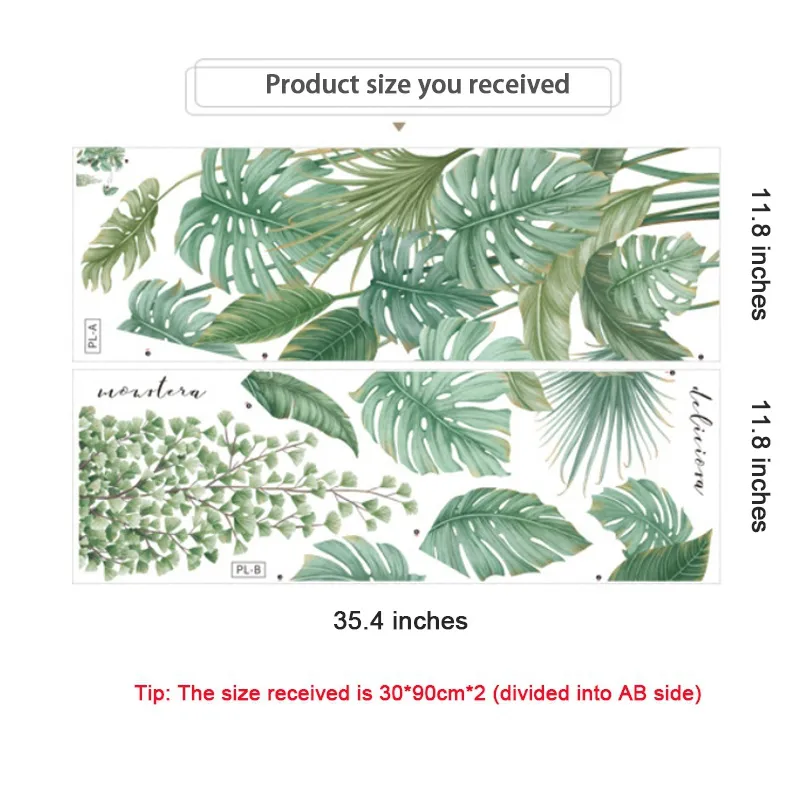 Tropical Plants Leaves Wall Stickers - Image 6