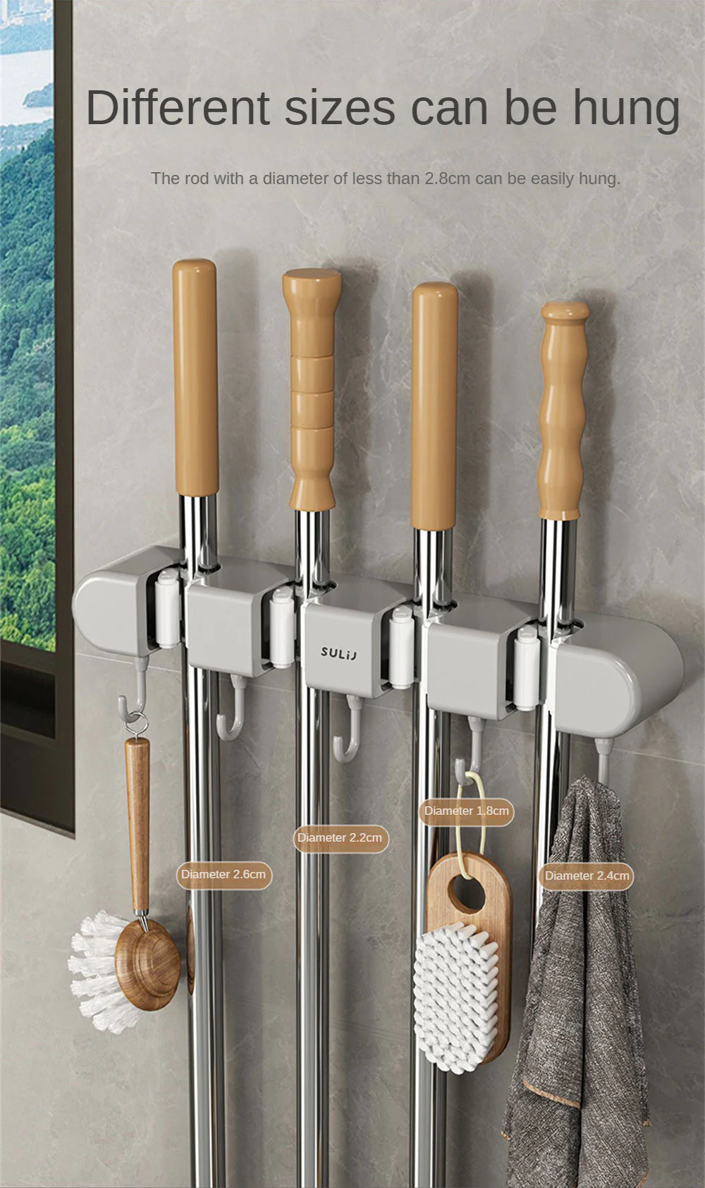 Upgrade ABS Mop Broom Hook Holder - Image 10