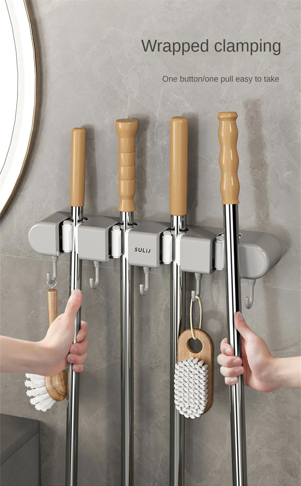 Upgrade ABS Mop Broom Hook Holder - Image 12