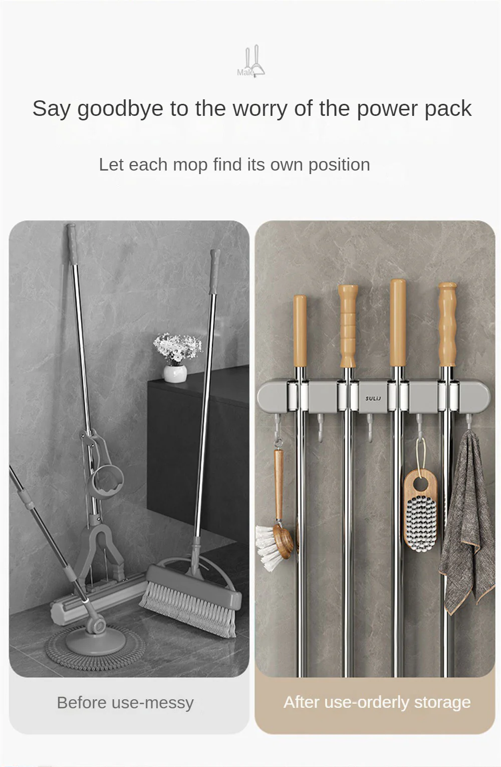 Upgrade ABS Mop Broom Hook Holder - Image 9
