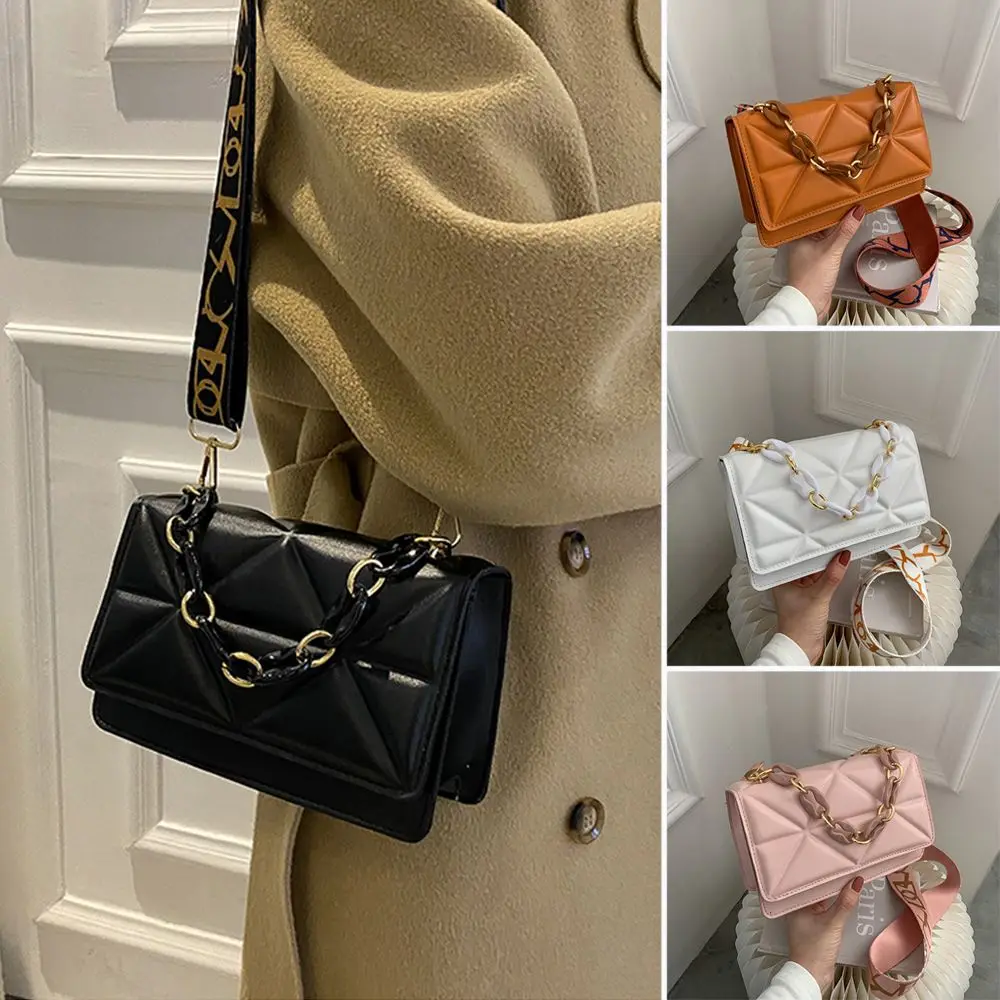 Urban Flair: Metal Chain Flap Crossbody - Image 2