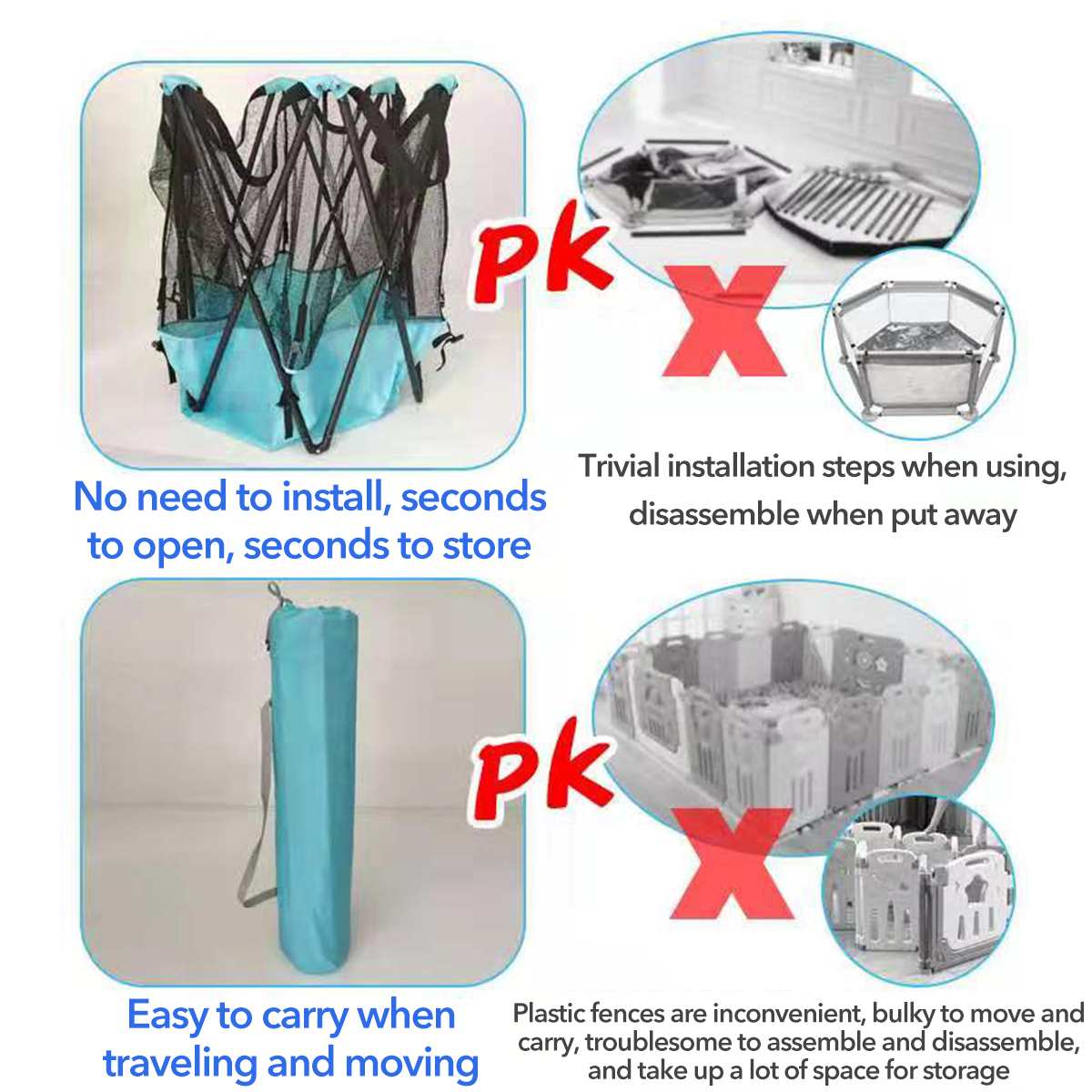 (US Stock) Folding Baby Play Ground Fence - Image 12