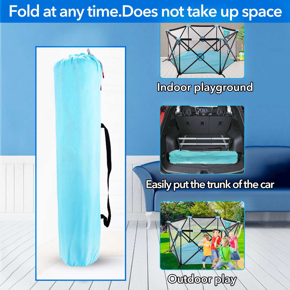 (US Stock) Folding Baby Play Ground Fence - Image 6