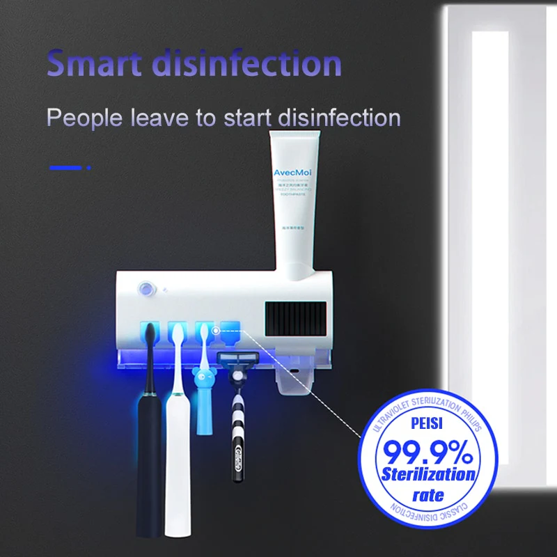 UV Disinfection Toothbrush Holder Toothpaste Dispenser - Image 16
