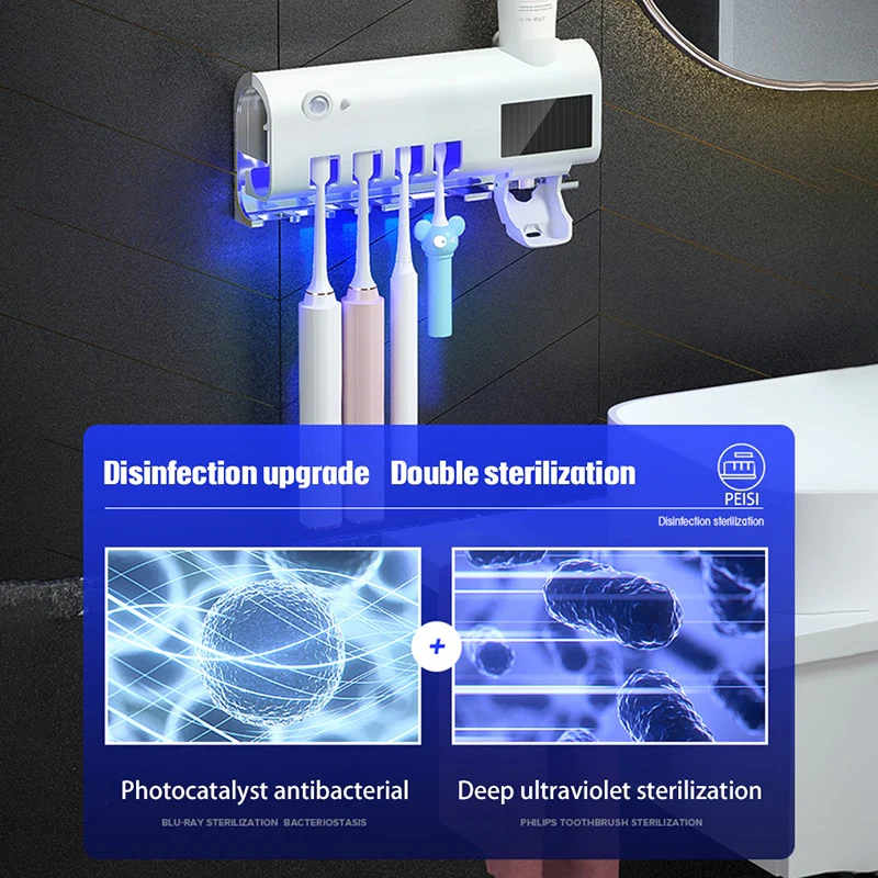 UV Disinfection Toothbrush Holder Toothpaste Dispenser - Image 20