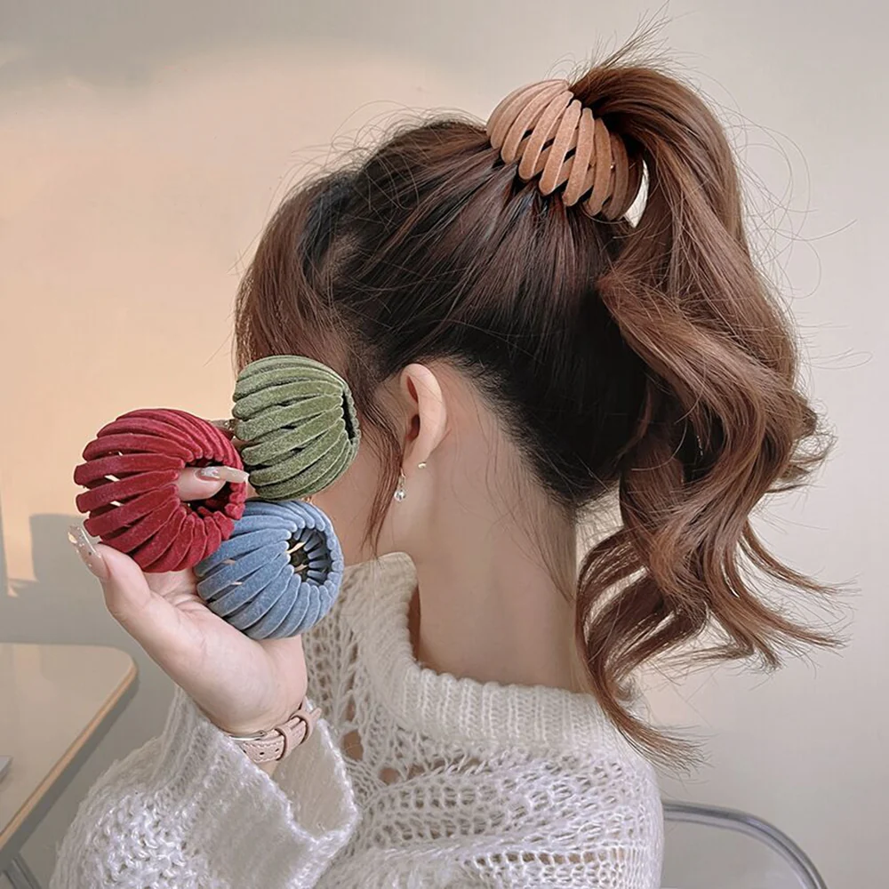Velvet Hair Bun Buckle Claw - Image 38