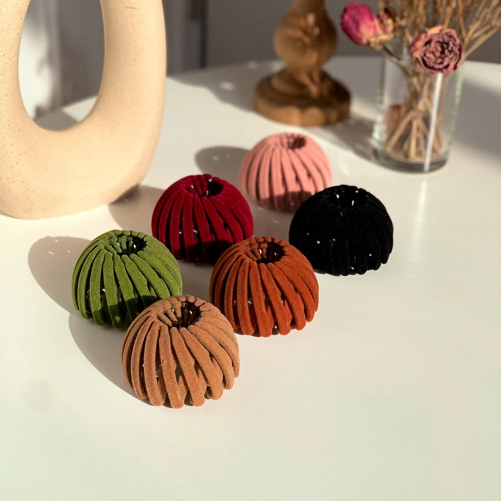 Velvet Hair Bun Buckle Claw - Image 41