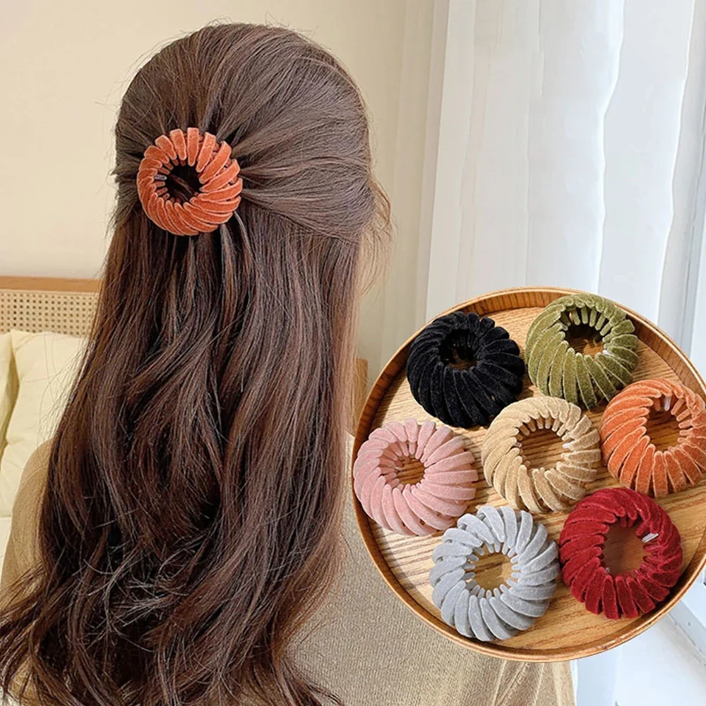 Velvet Hair Bun Buckle Claw - Image 43
