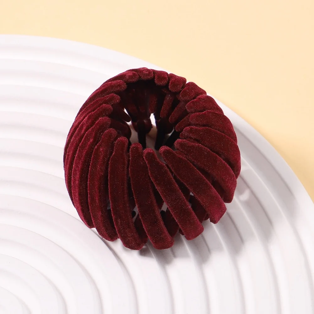 Velvet Hair Bun Buckle Claw - Image 7