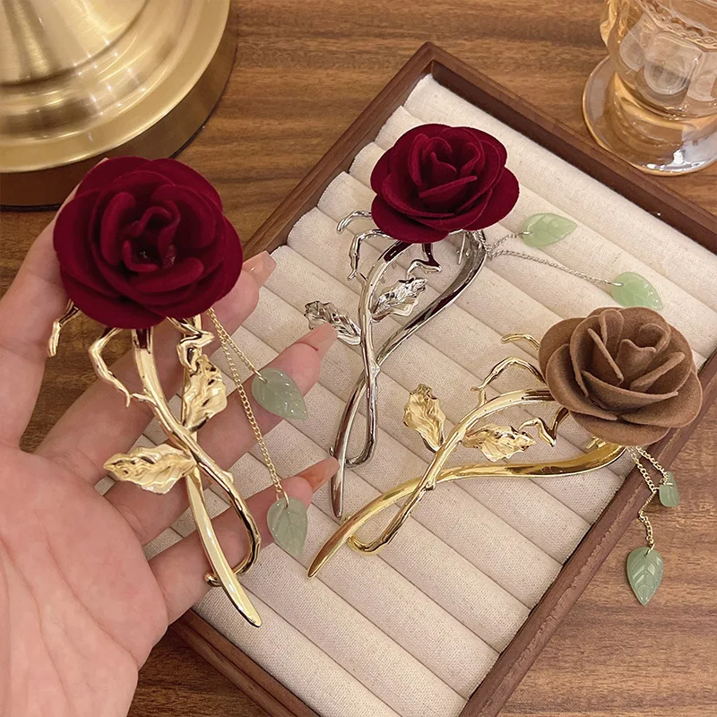 Velvet Rose Hairpin - Image 2