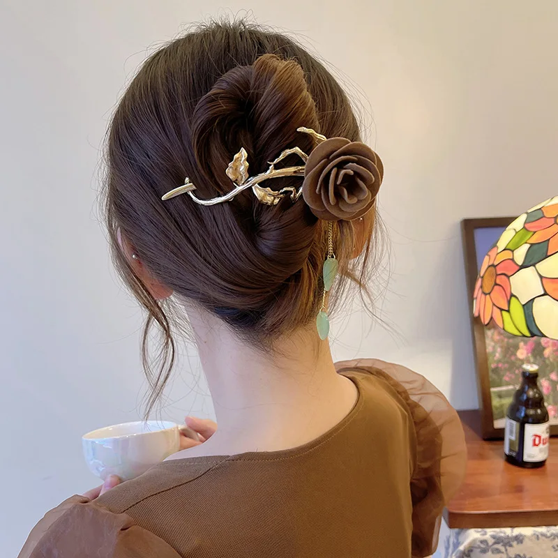 Velvet Rose Hairpin - Image 3