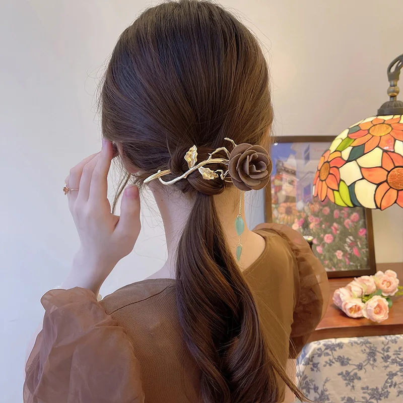 Velvet Rose Hairpin - Image 4