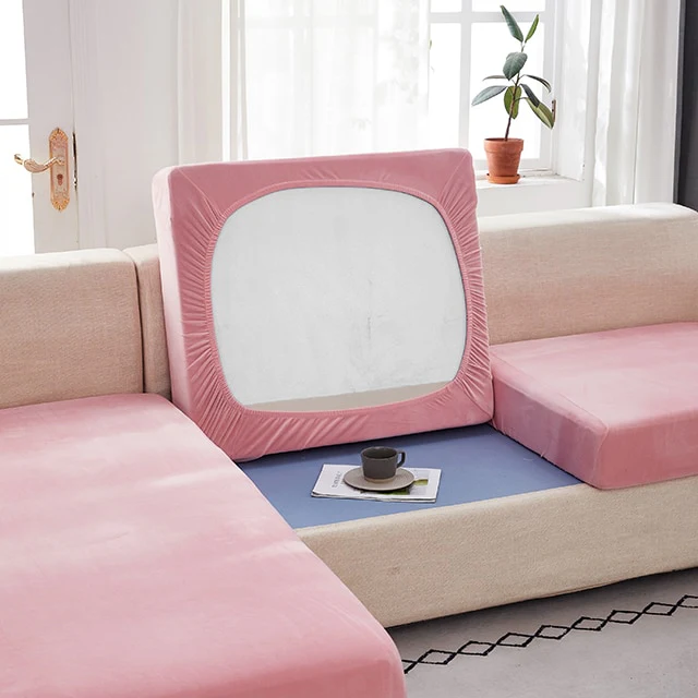 Velvet Sofa Seat Cushion Cover - Image 10