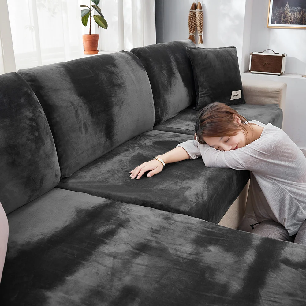 Velvet Sofa Seat Cushion Cover - Image 11