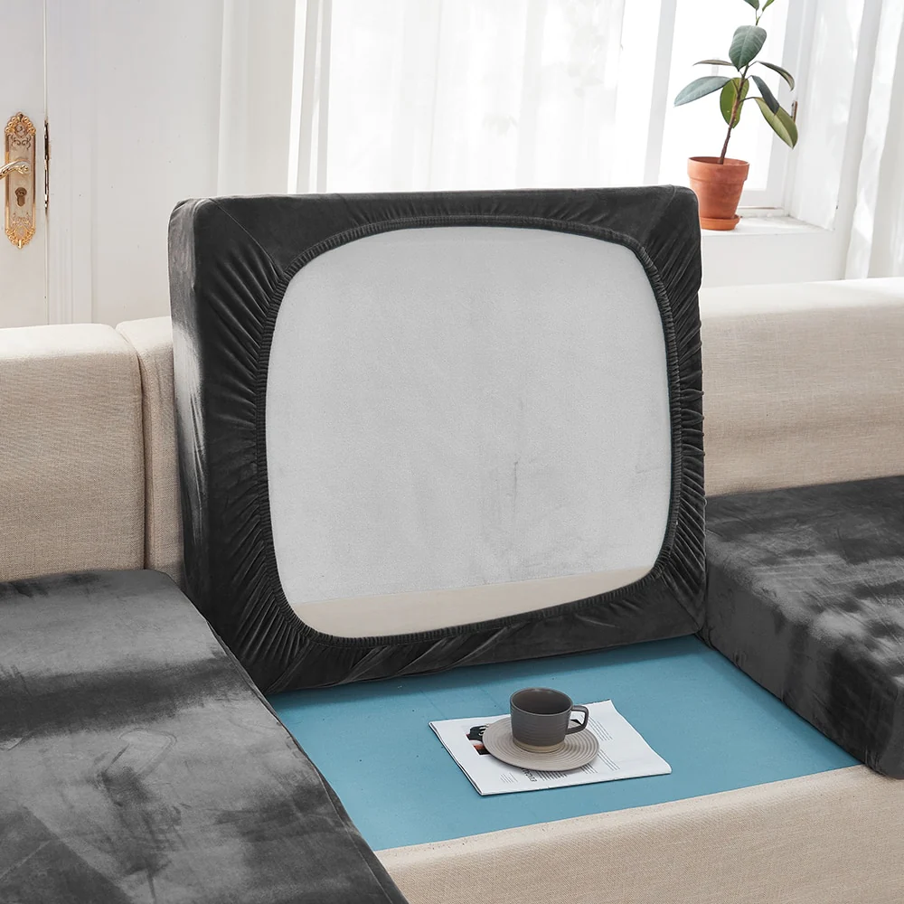 Velvet Sofa Seat Cushion Cover - Image 13