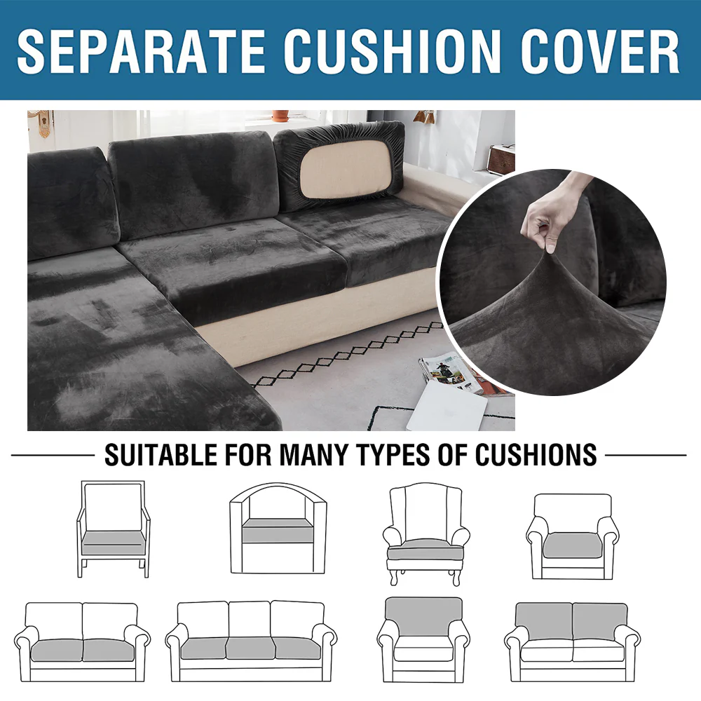 Velvet Sofa Seat Cushion Cover - Image 16