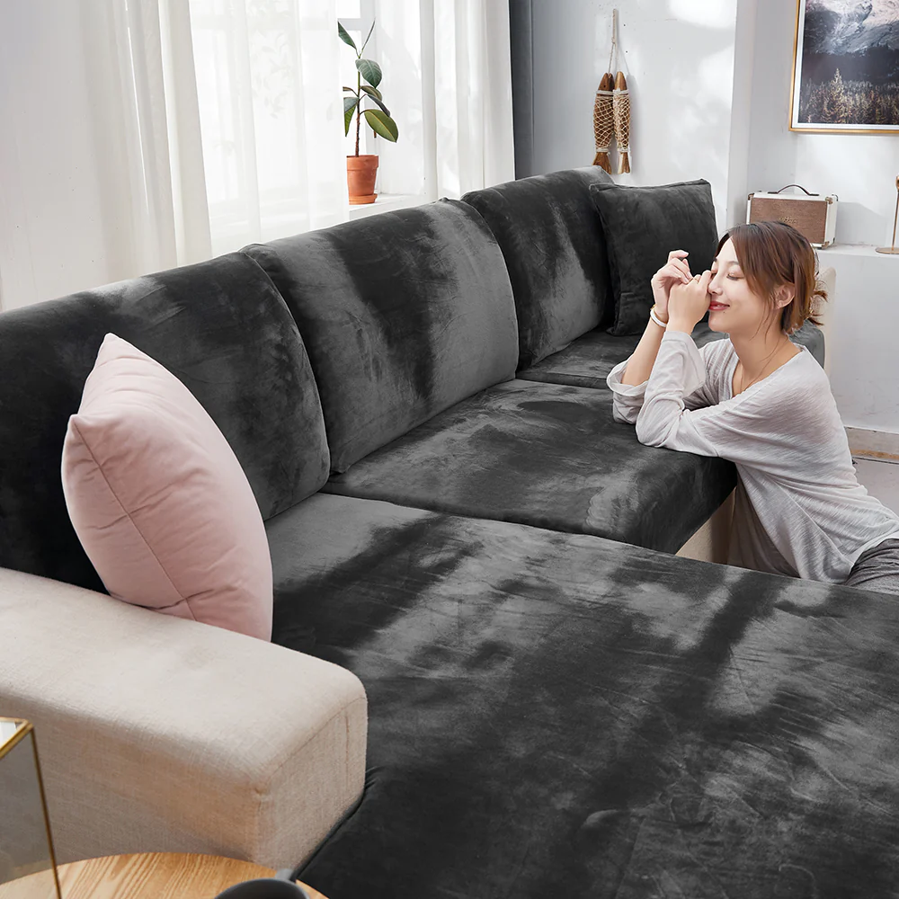Velvet Sofa Seat Cushion Cover - Image 20