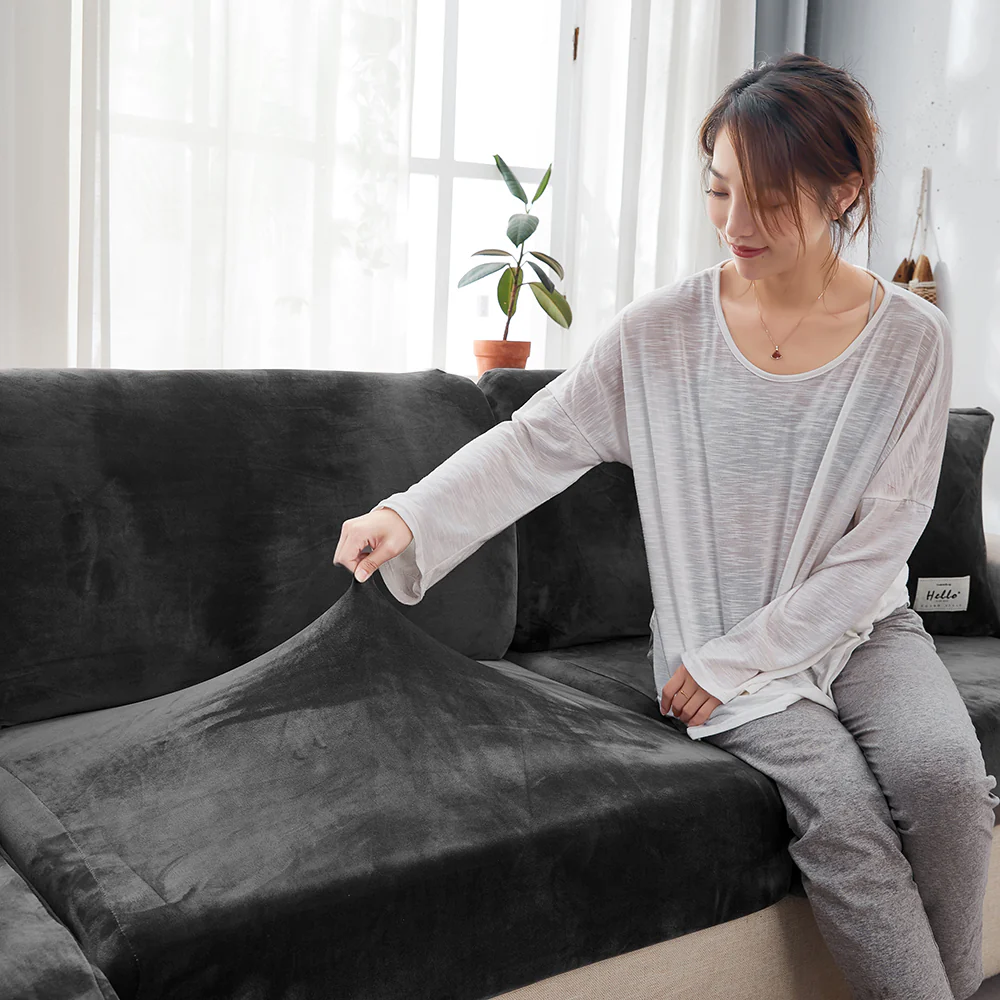 Velvet Sofa Seat Cushion Cover - Image 21