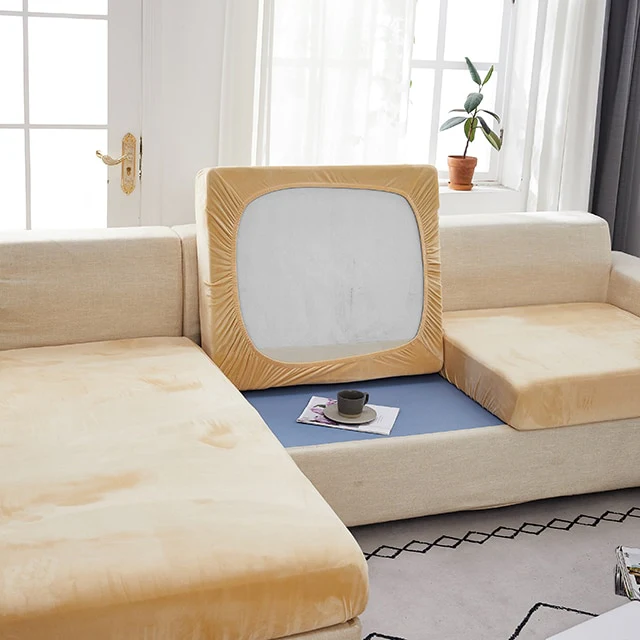 Velvet Sofa Seat Cushion Cover - Image 4