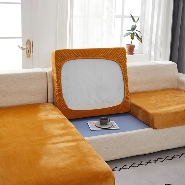 Velvet Sofa Seat Cushion Cover - Image 5