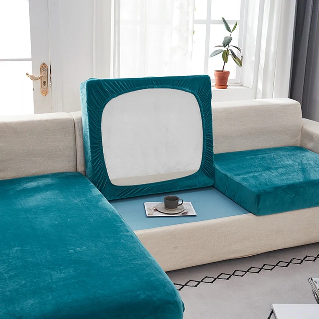 Velvet Sofa Seat Cushion Cover - Image 7