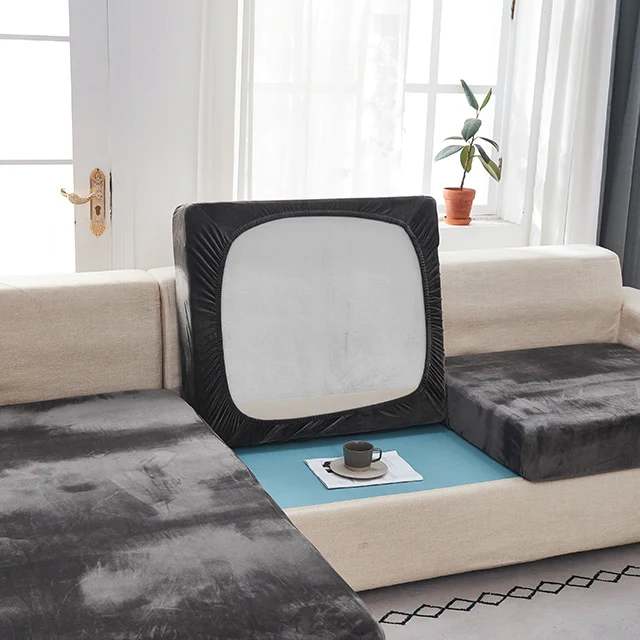 Velvet Sofa Seat Cushion Cover - Image 8
